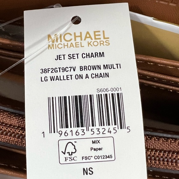 Michael Kors Jet Set Charm Star Print Large Wallet On A Chain Crossbody Bag - Picture 9 of 14